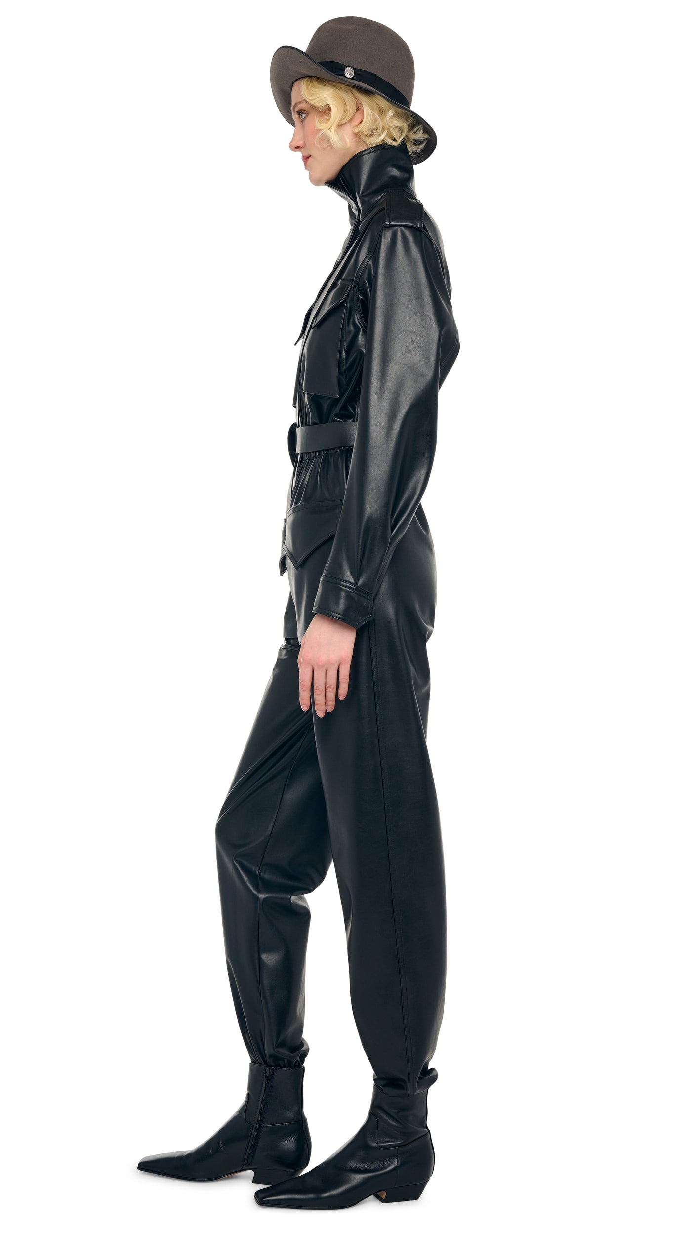 TURTLE CARGO JUMPSUIT Black | Norma Kamali Women