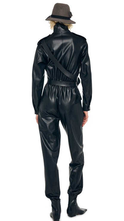 TURTLE CARGO JUMPSUIT Black | Norma Kamali Women