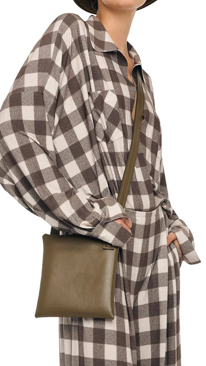 CROSSOVER SHOULDER BAG SMALL Bark | Norma Kamali Women