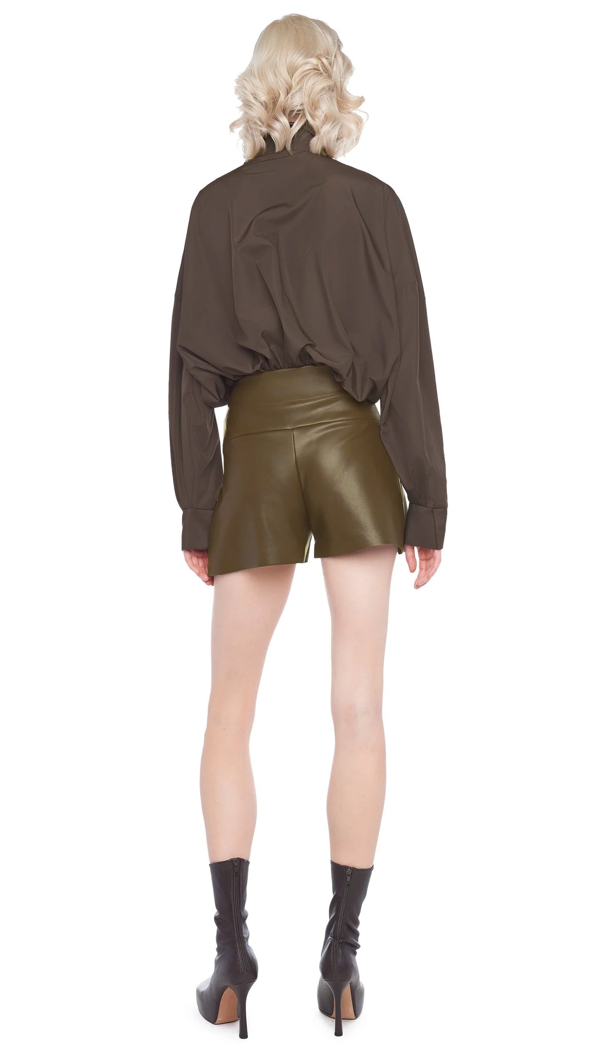 SUPER OS BF NK SHIRT BODYSUIT Bark | Norma Kamali Women