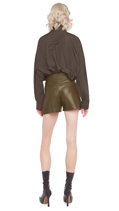 SUPER OS BF NK SHIRT BODYSUIT Bark | Norma Kamali Women