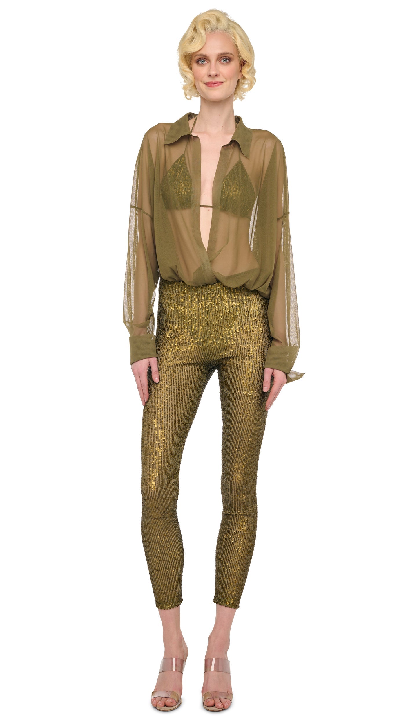 SUPER OS BF NK SHIRT BODYSUIT Mushroom | Norma Kamali Women