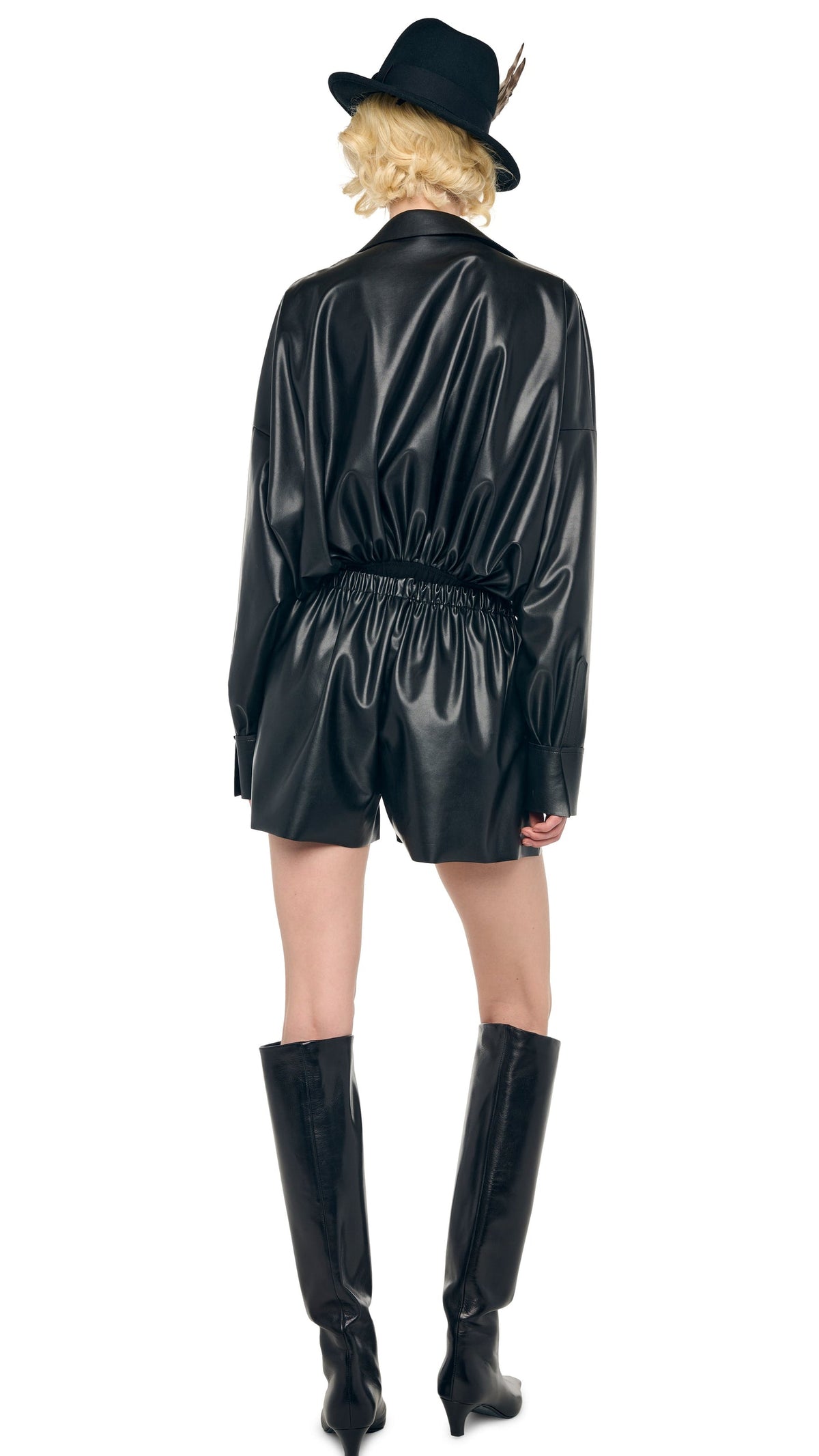 SUPER OS BF NK SHIRT BODYSUIT Black | Norma Kamali Women
