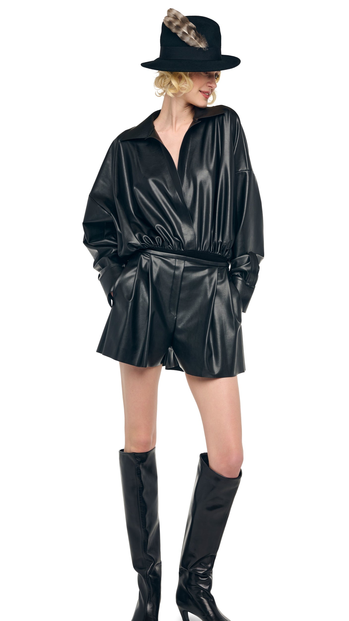 MENS PLEAT SHORT Black | Norma Kamali Women