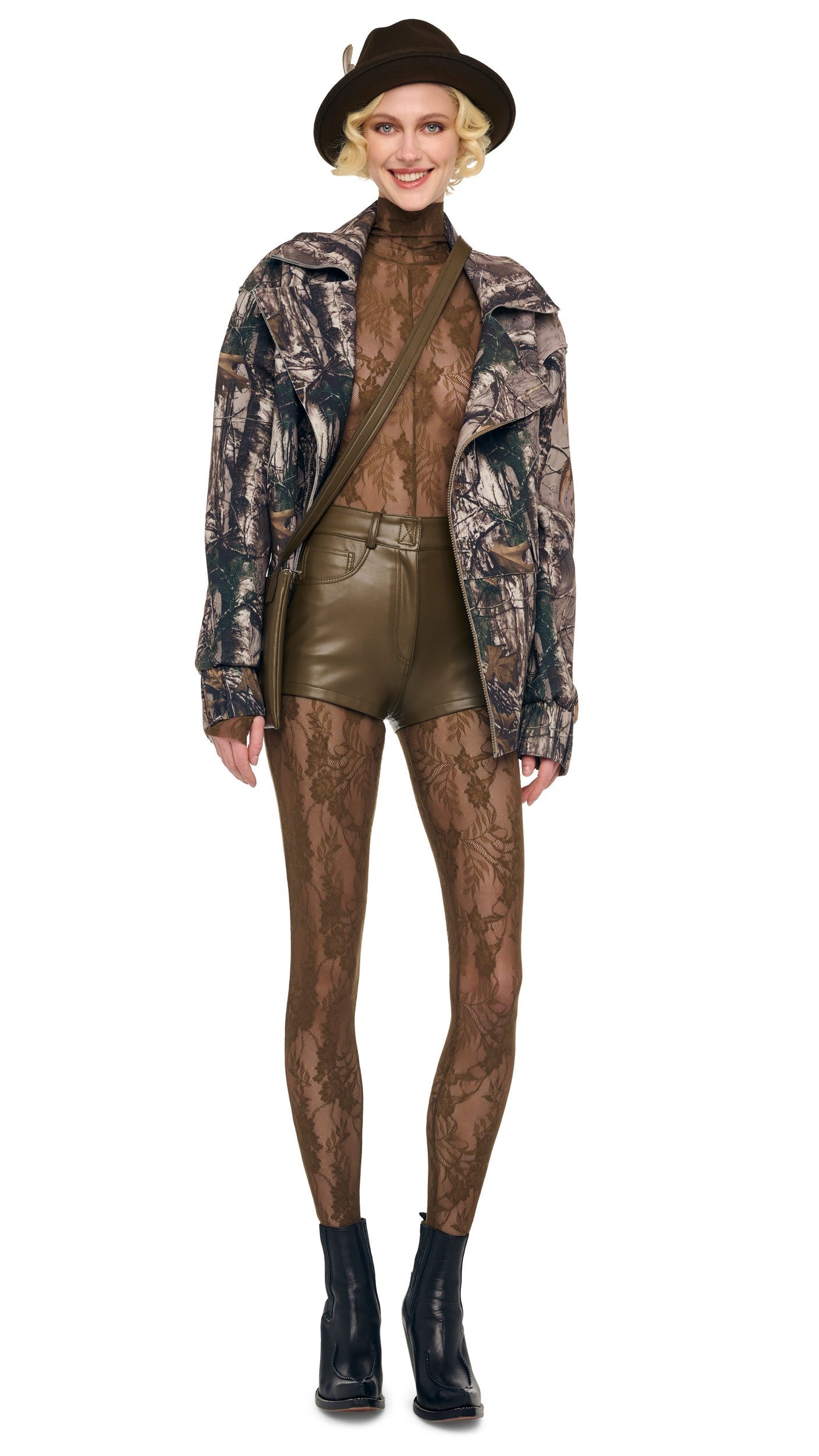 HIGH WAIST JEAN SHORT Bark | Norma Kamali Women