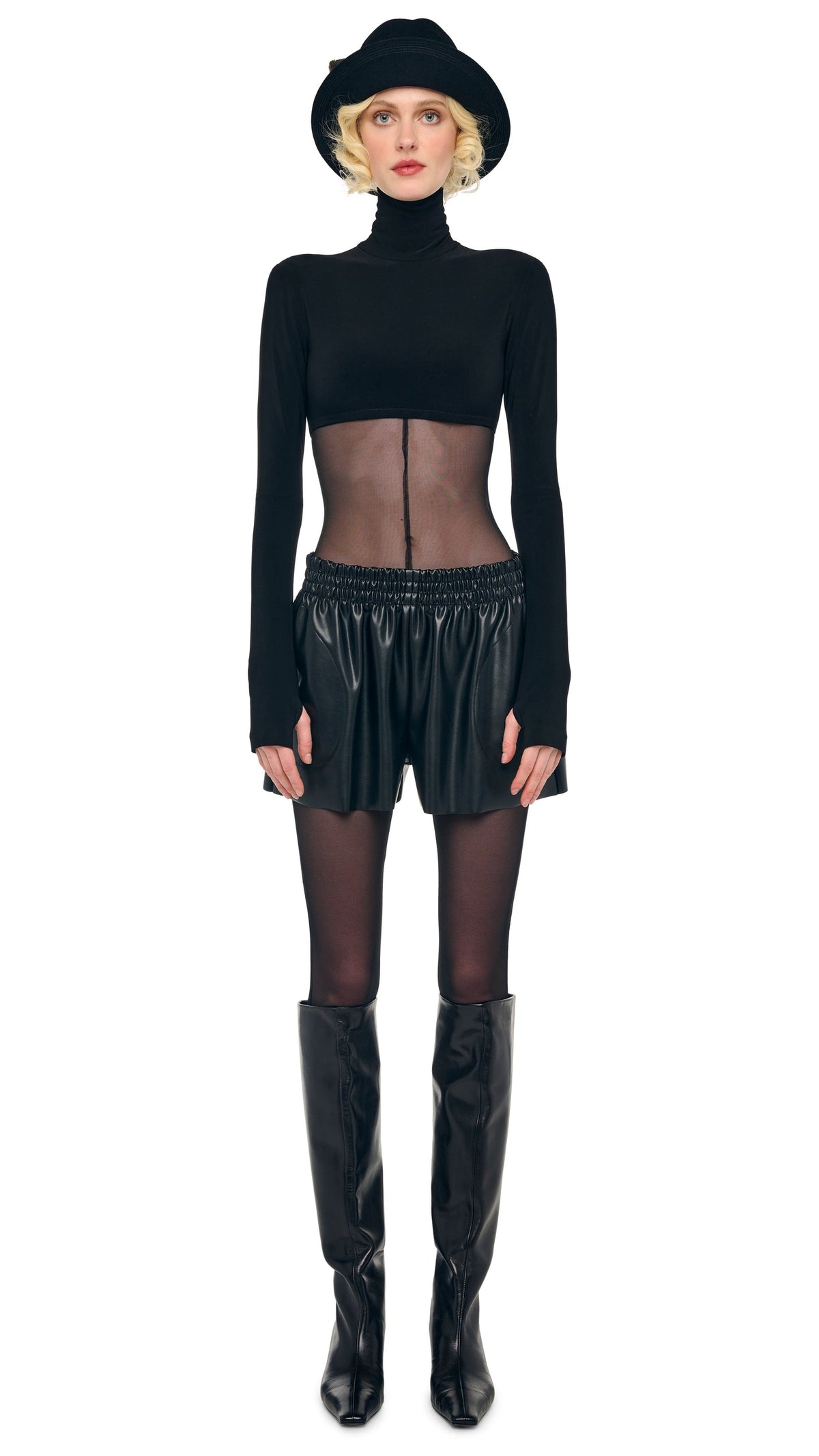 BOYFRIEND ELEPHANT SWEATSHORT Black | Norma Kamali Women
