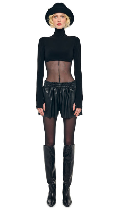 BOYFRIEND ELEPHANT SWEATSHORT Black | Norma Kamali Women