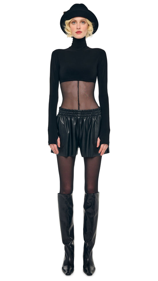BOYFRIEND ELEPHANT SWEATSHORT Black | Norma Kamali Women