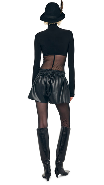BOYFRIEND ELEPHANT SWEATSHORT Black | Norma Kamali Women