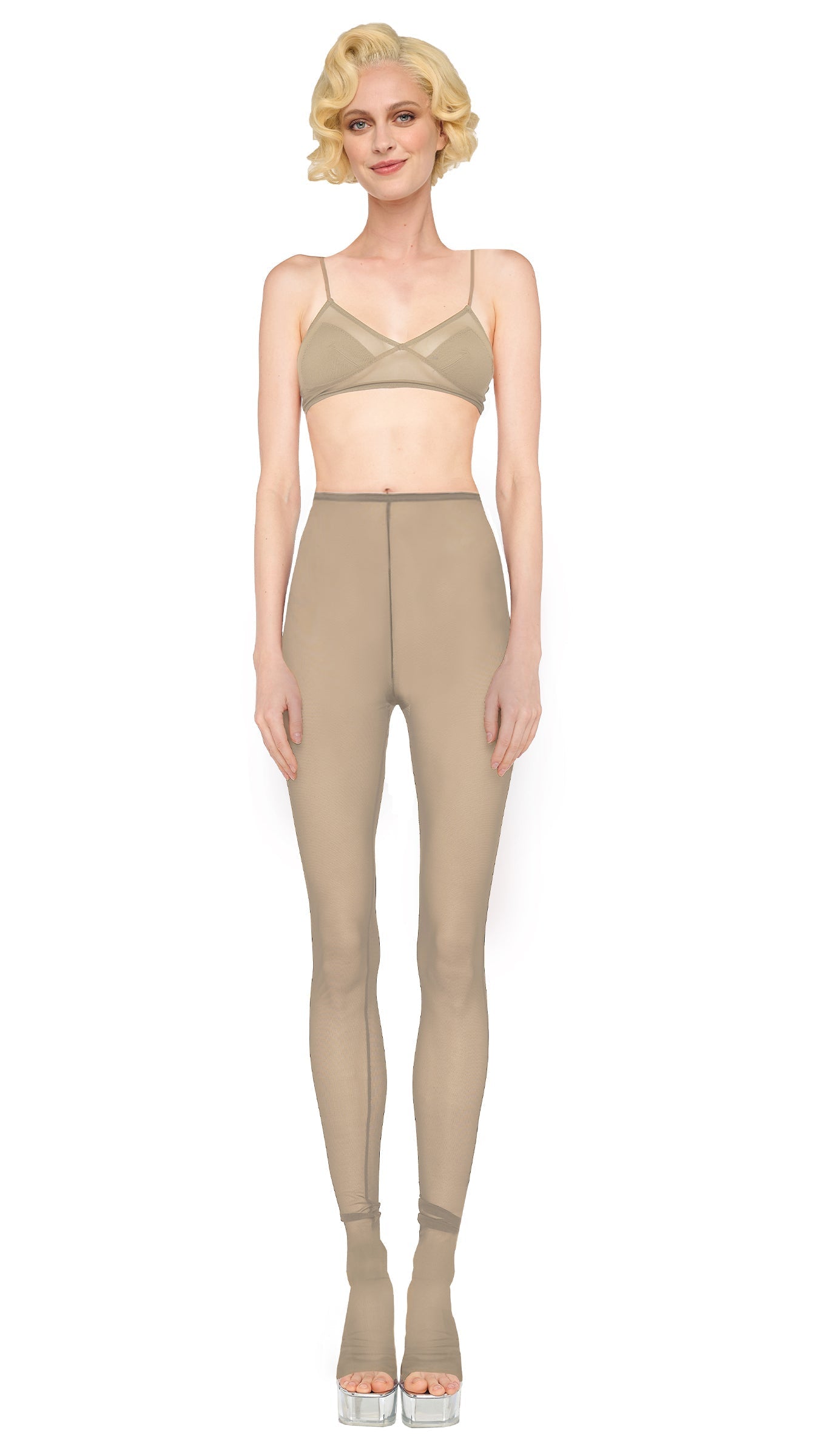 LEGGING W/ FOOTIE W/O WAISTBAND Elm | Norma Kamali Women