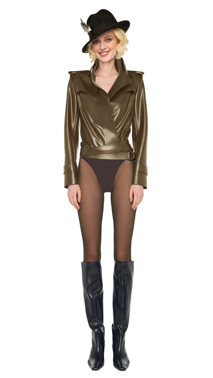 LEGGING W/ FOOTIE W/O WAISTBAND Bark | Norma Kamali Women