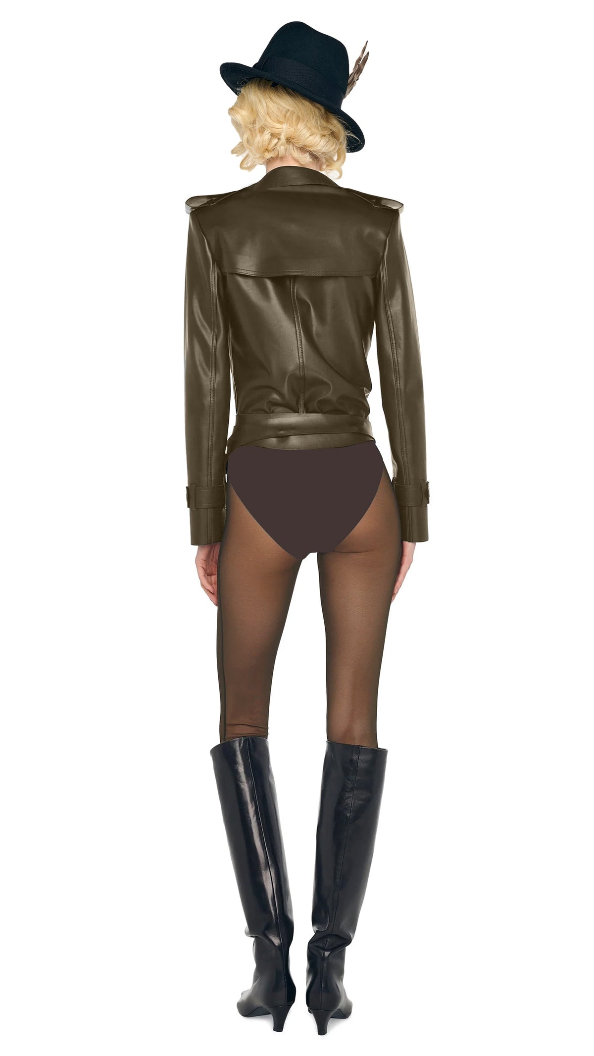 LEGGING W/ FOOTIE W/O WAISTBAND Bark | Norma Kamali Women