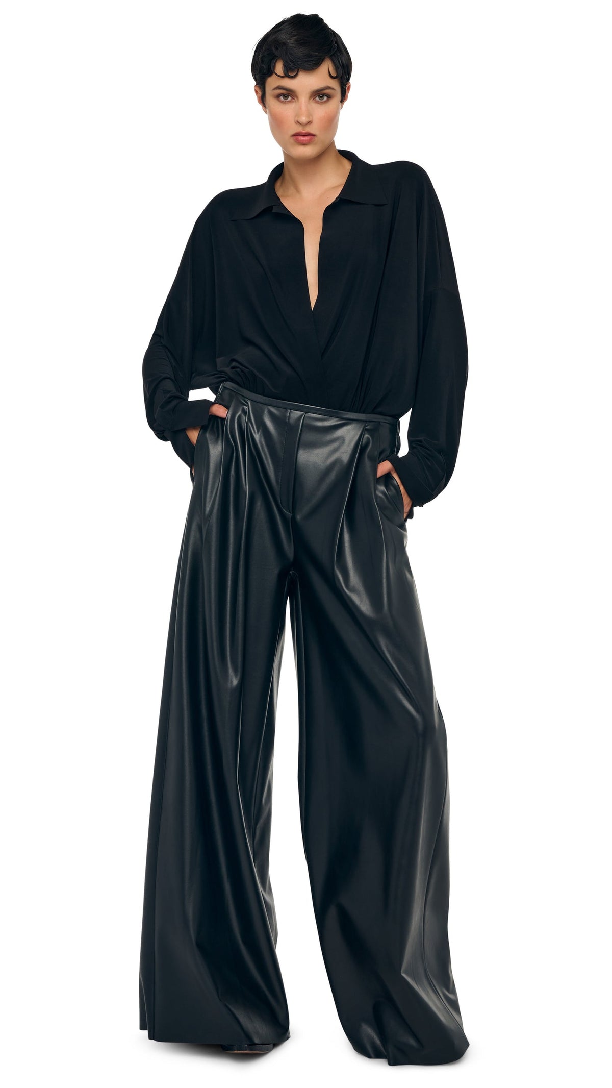 MENS PLEAT PANT Black | Norma Kamali Women