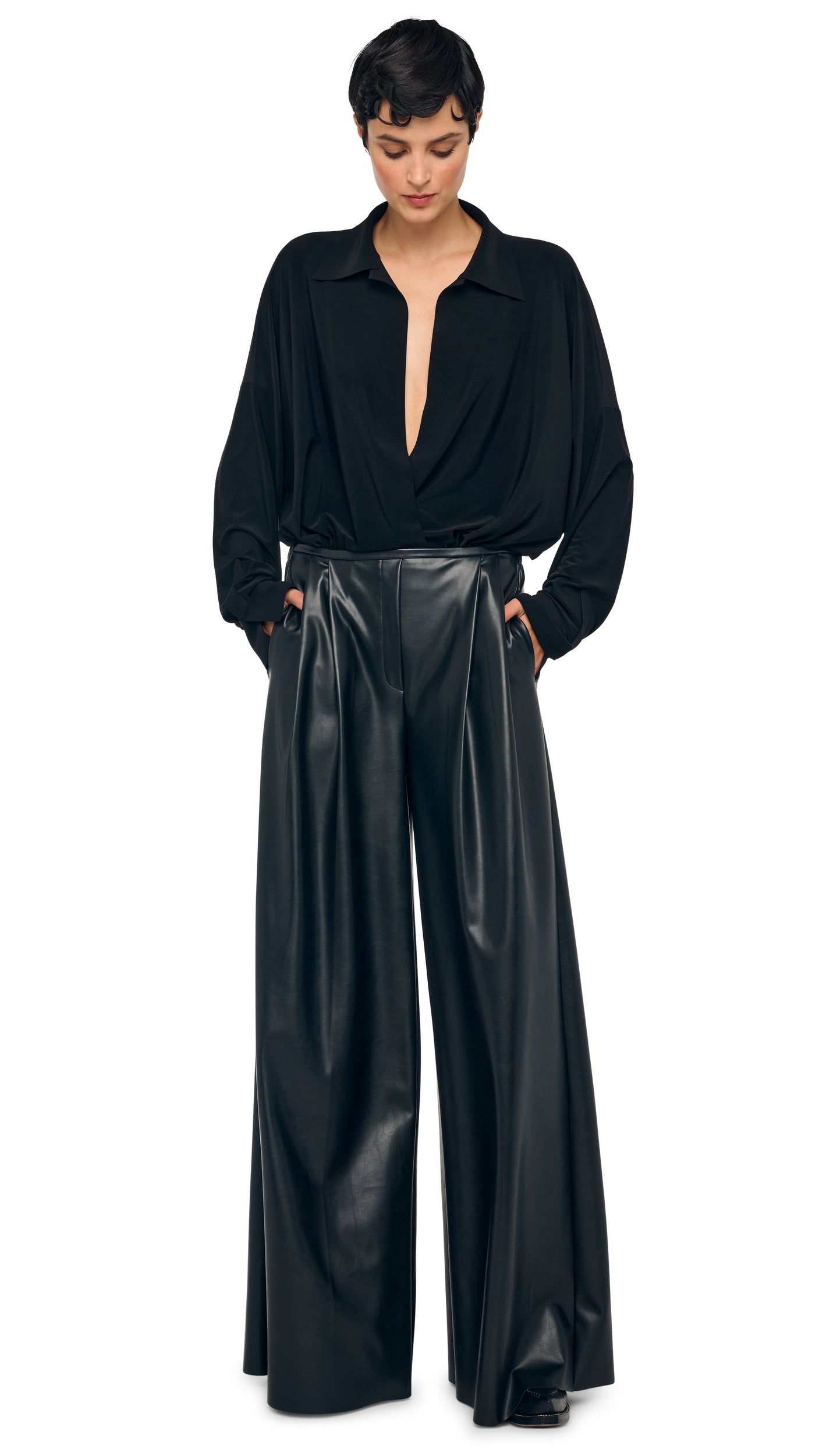 MENS PLEAT PANT Black | Norma Kamali Women
