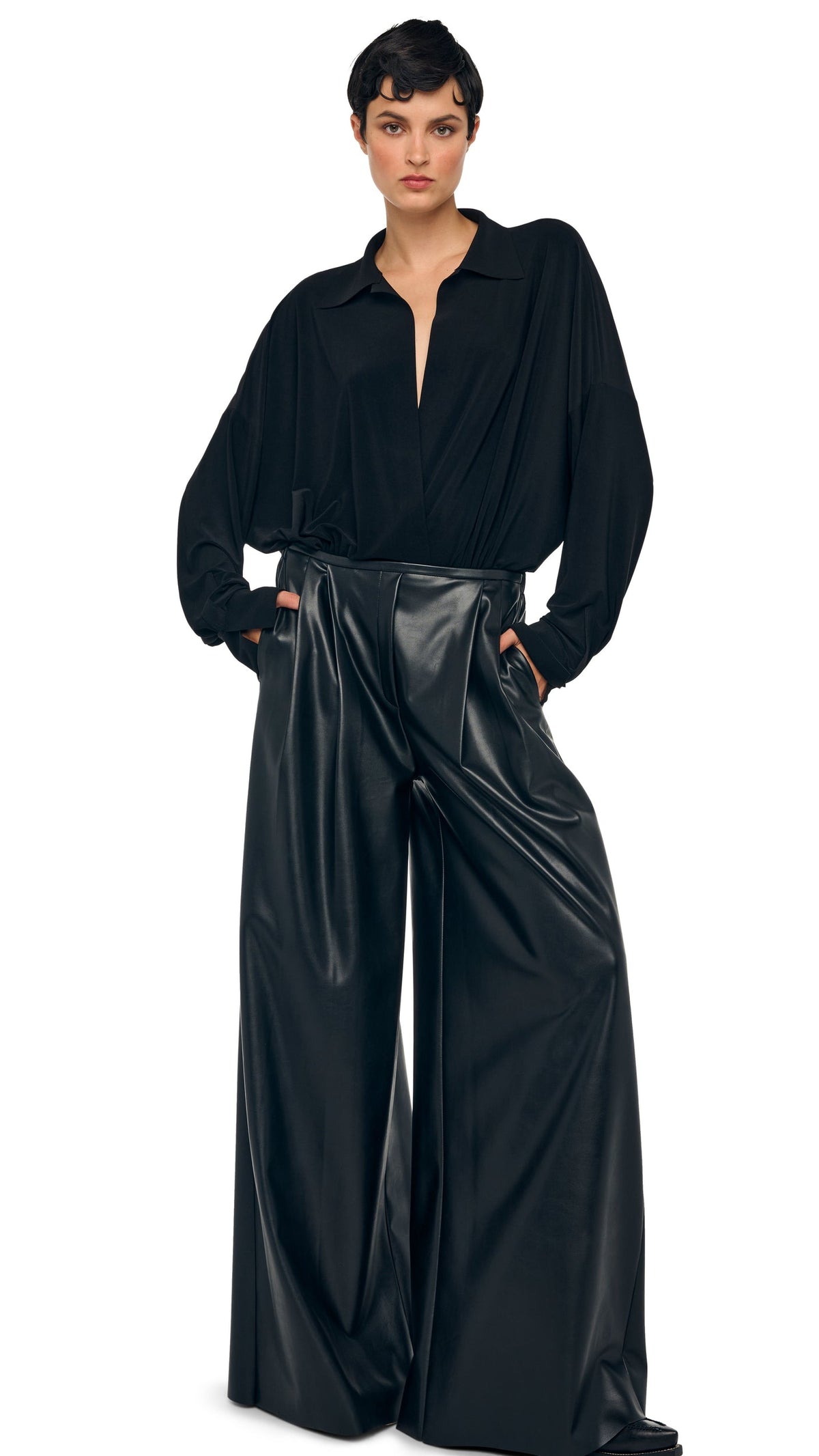 MENS PLEAT PANT Black | Norma Kamali Women