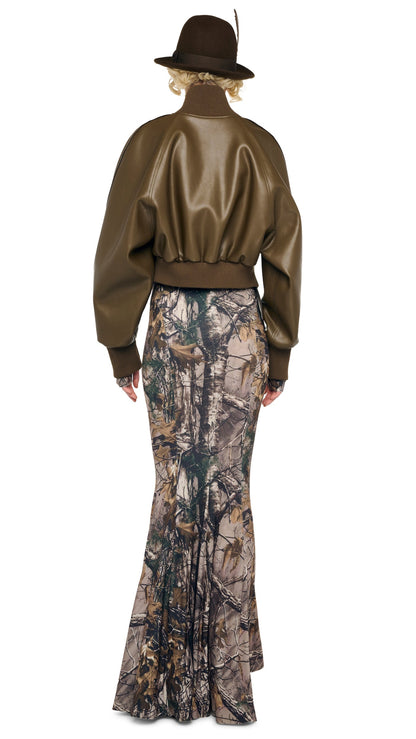 OVERSIZED TURTLE BOMBER JACKET TO WAIST Bark | Norma Kamali Women