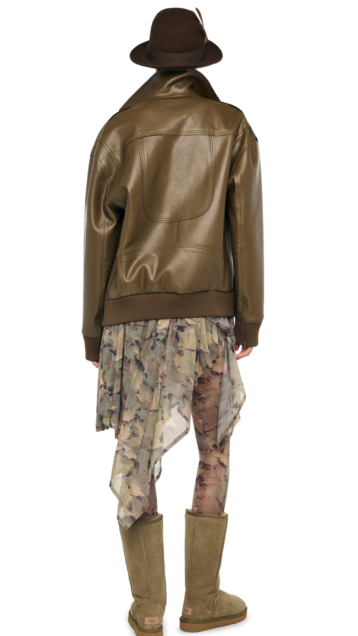 OS MENS CLASSIC ZIP FRONT JACKET Bark | Norma Kamali Women