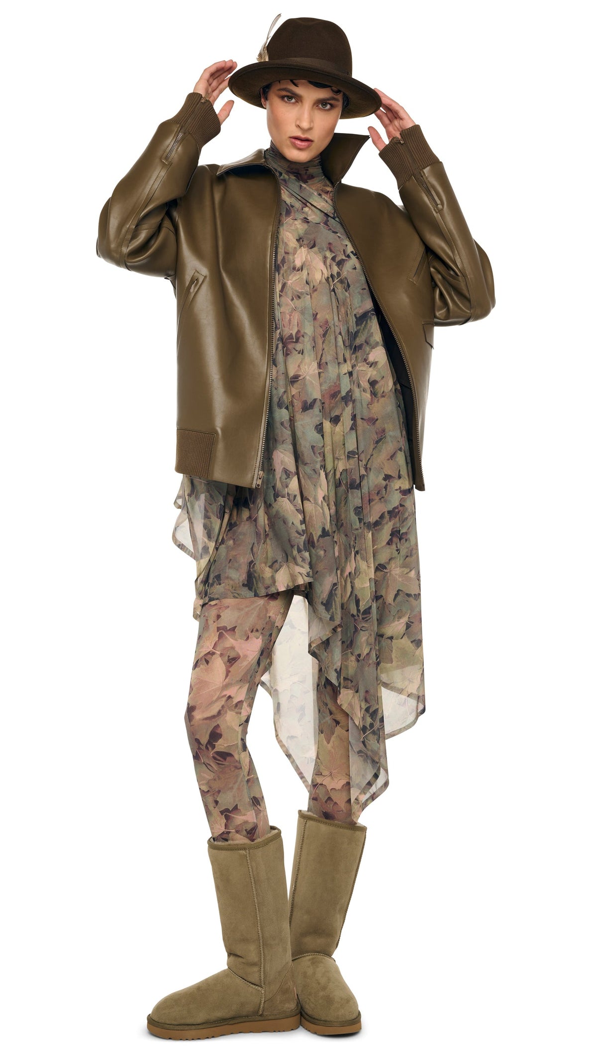 OS MENS CLASSIC ZIP FRONT JACKET Bark | Norma Kamali Women