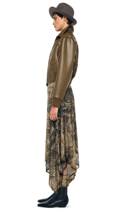 MENS ZIP FRONT CLASSIC CROPPED JACKET Bark | Norma Kamali Women