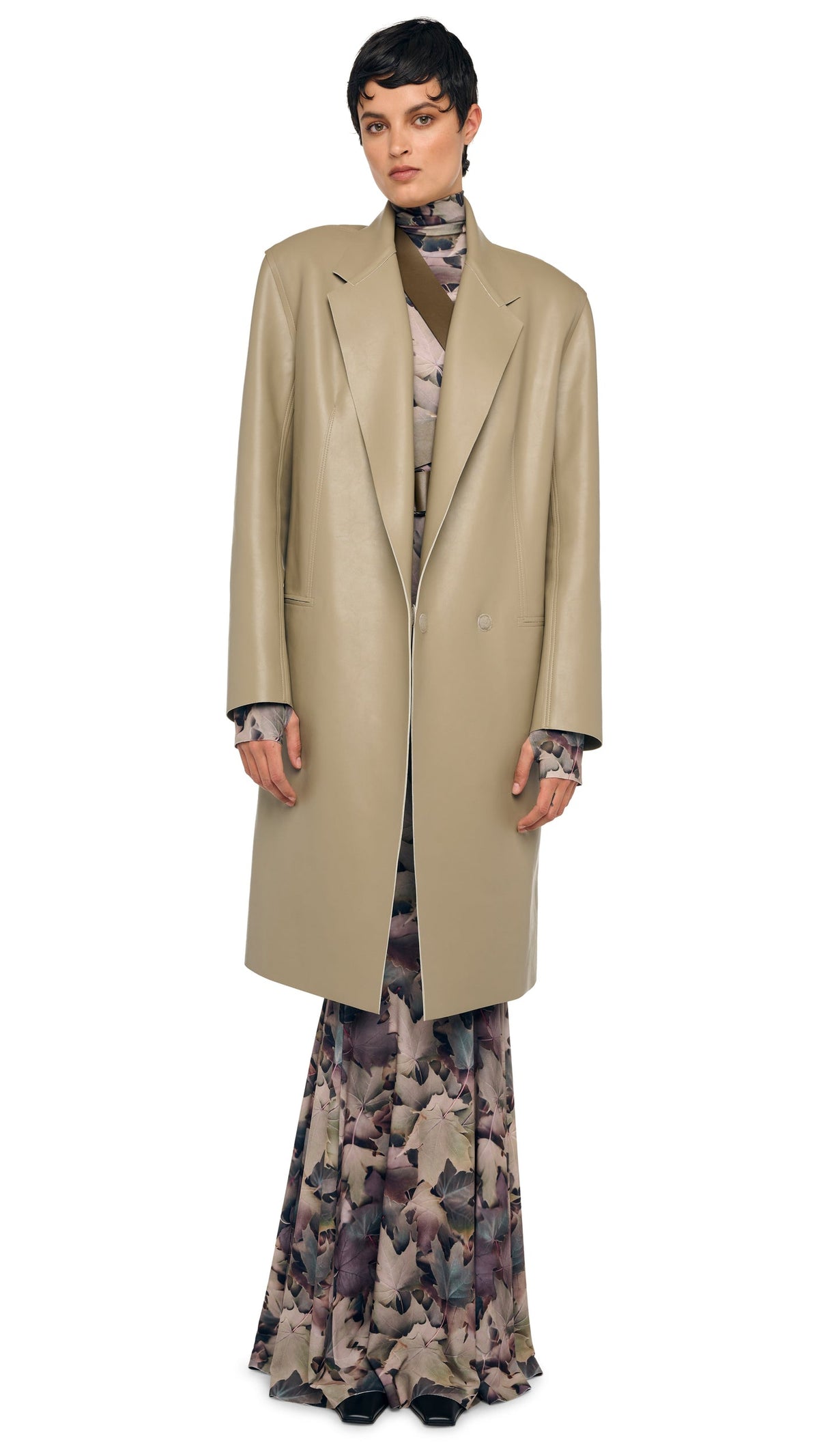 OS DOUBLE BREASTED JACKET Elm | Norma Kamali Women