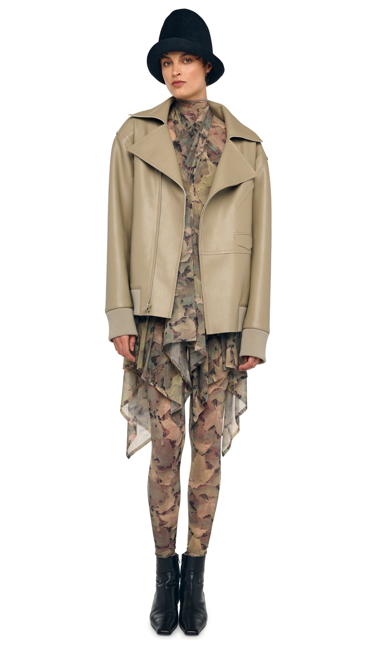 OVERSIZED MOTO JACKET Elm | Norma Kamali Women