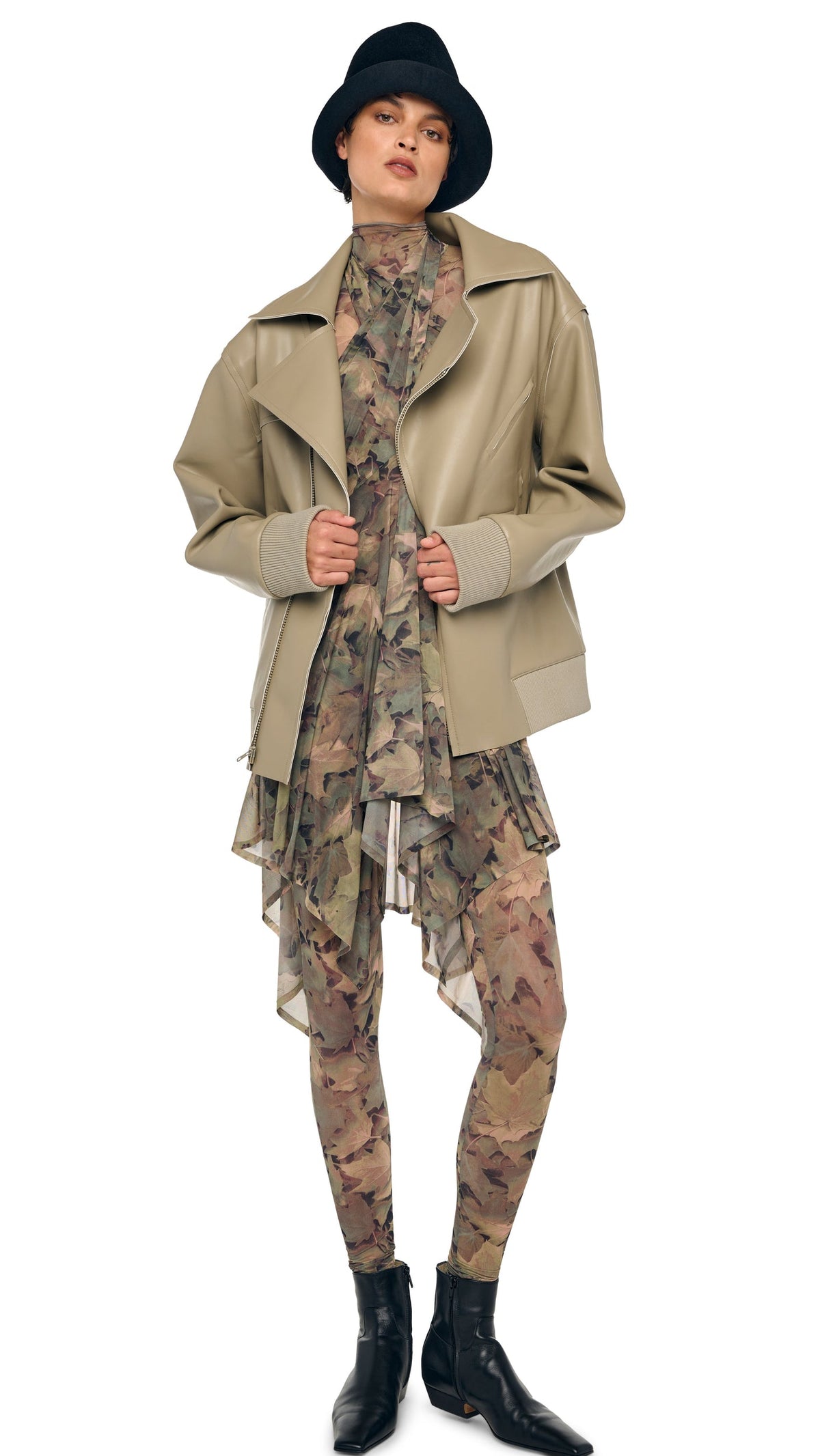 OVERSIZED MOTO JACKET Elm | Norma Kamali Women