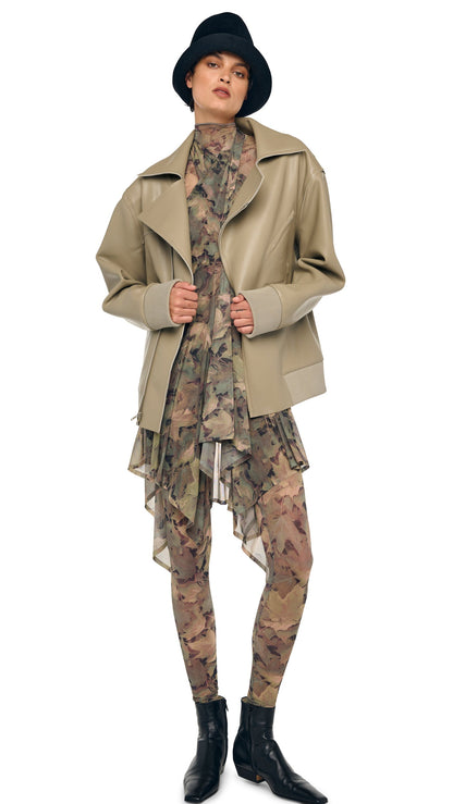 OVERSIZED MOTO JACKET Elm | Norma Kamali Women