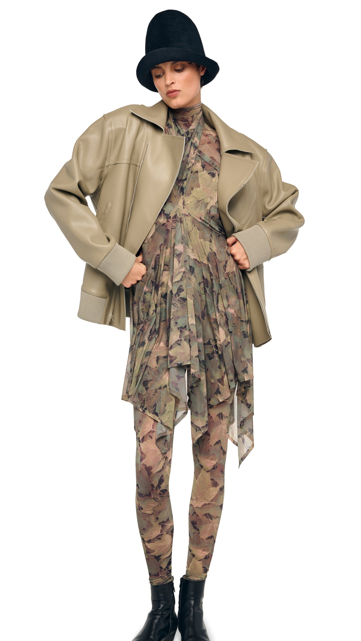 OVERSIZED MOTO JACKET Elm | Norma Kamali Women