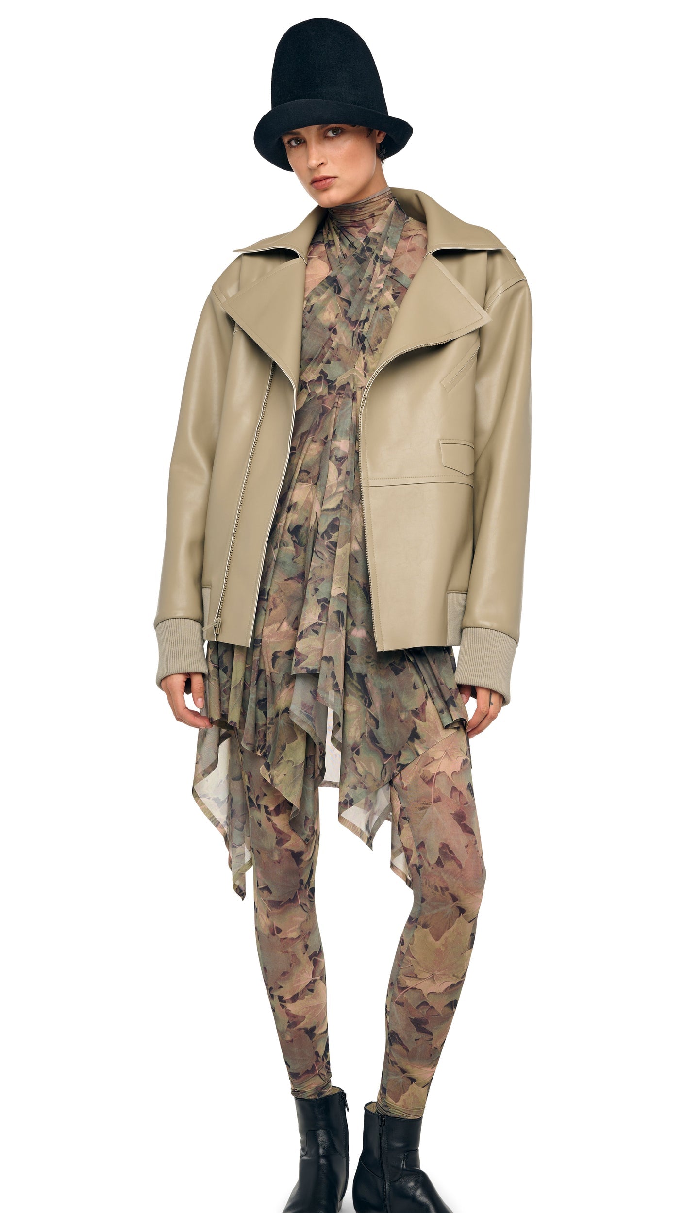 OVERSIZED MOTO JACKET Elm | Norma Kamali Women