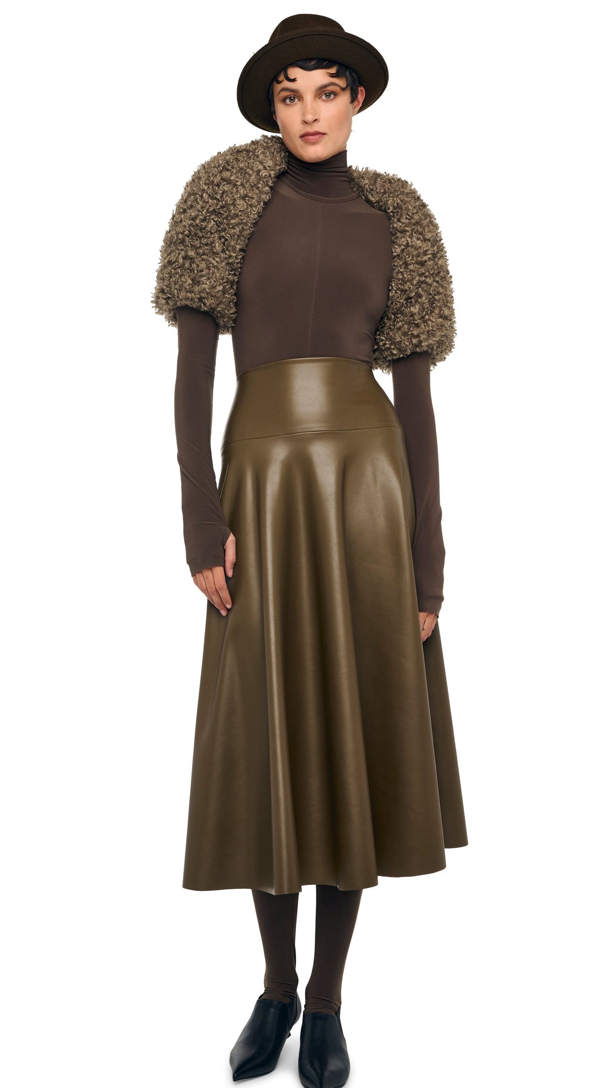 LONG SLEEVE SHRUGGIE Bark | Norma Kamali Women