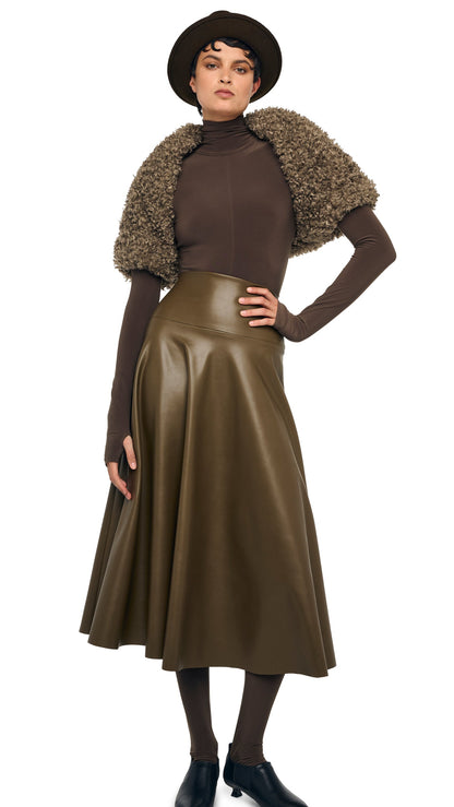 LONG SLEEVE SHRUGGIE Bark | Norma Kamali Women