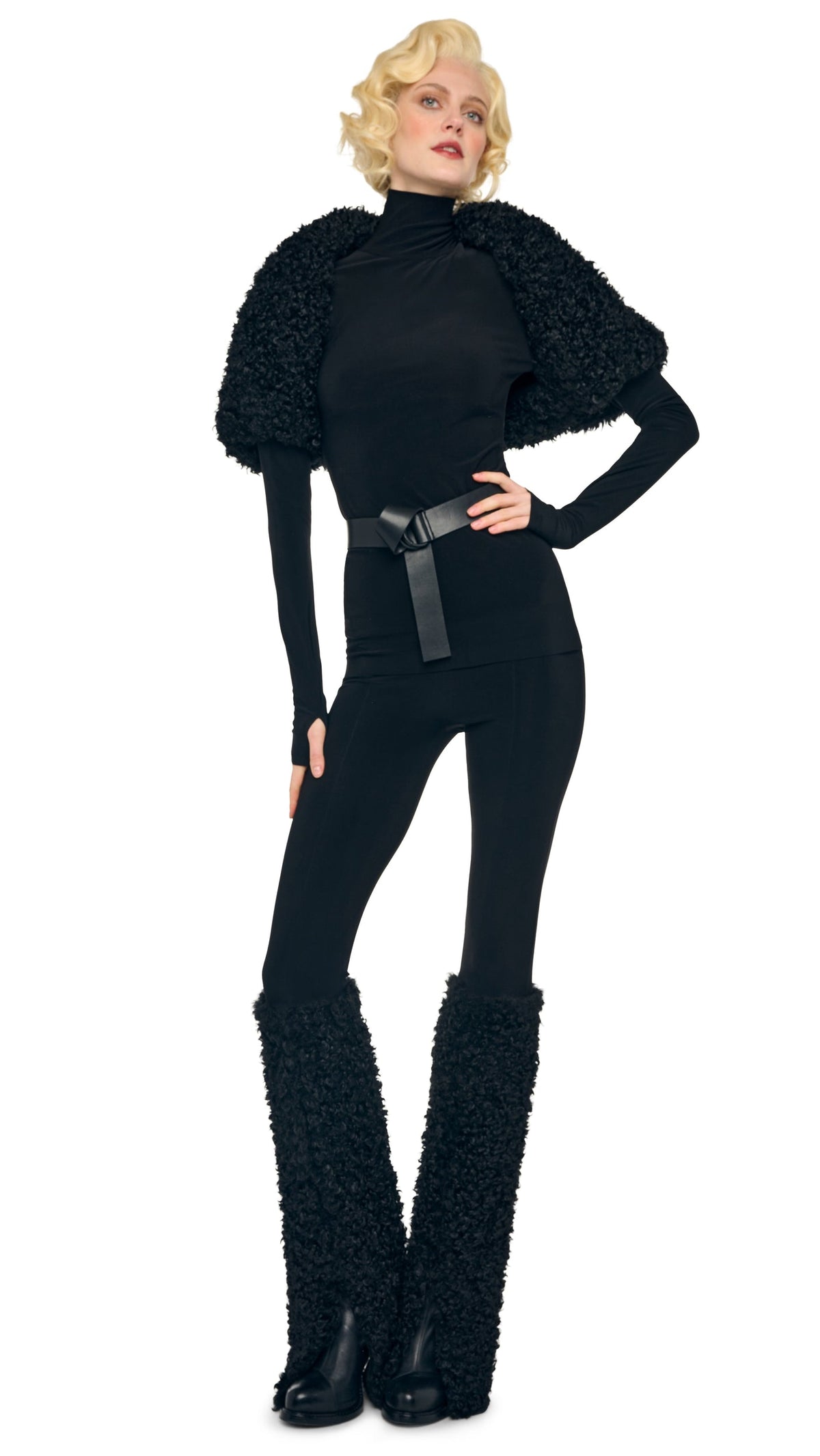 LONG SLEEVE SHRUGGIE Black | Norma Kamali Women
