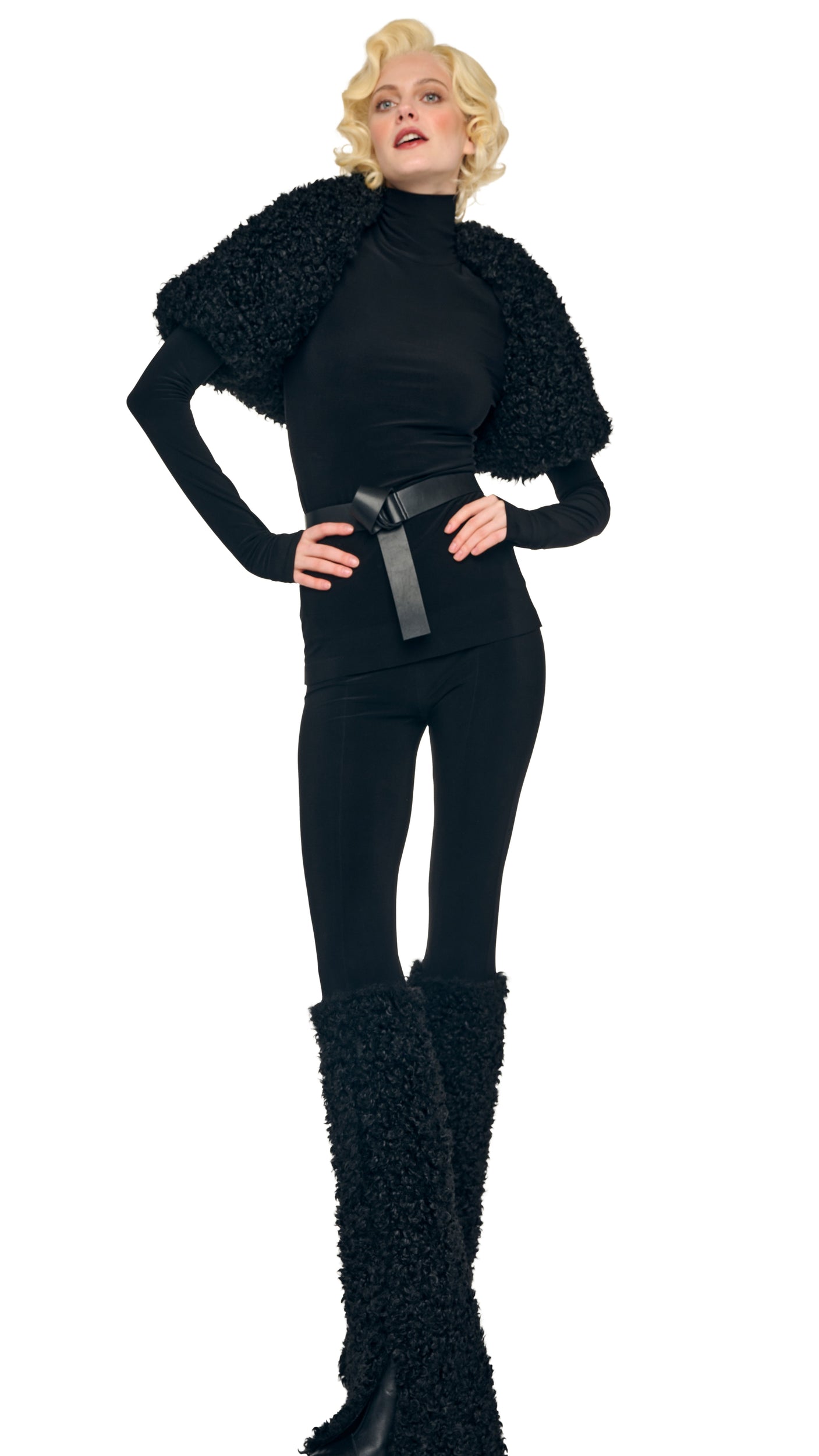LONG SLEEVE SHRUGGIE Black | Norma Kamali Women