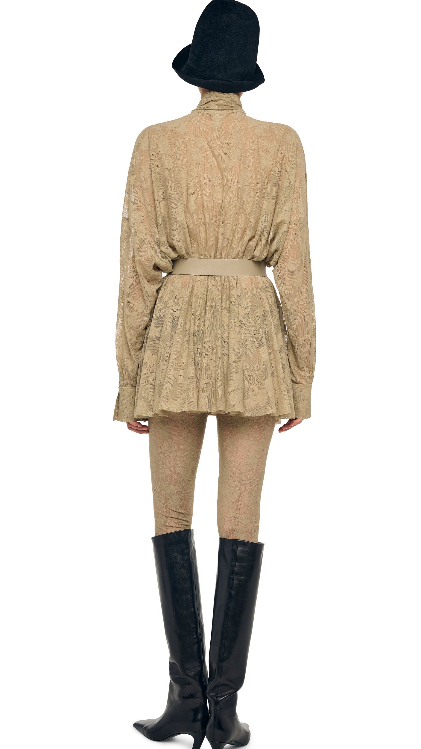 SUPER OS BF NK SHIRT FLARED MINI DRESS W/ BOW Elm | Norma Kamali Women