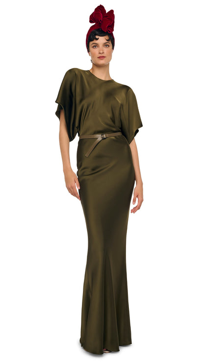REVERSE OBIE GOWN Bark | Norma Kamali Women
