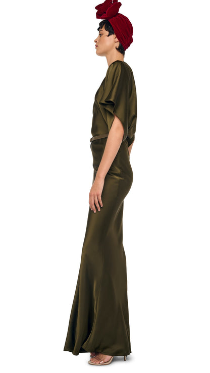 REVERSE OBIE GOWN Bark | Norma Kamali Women