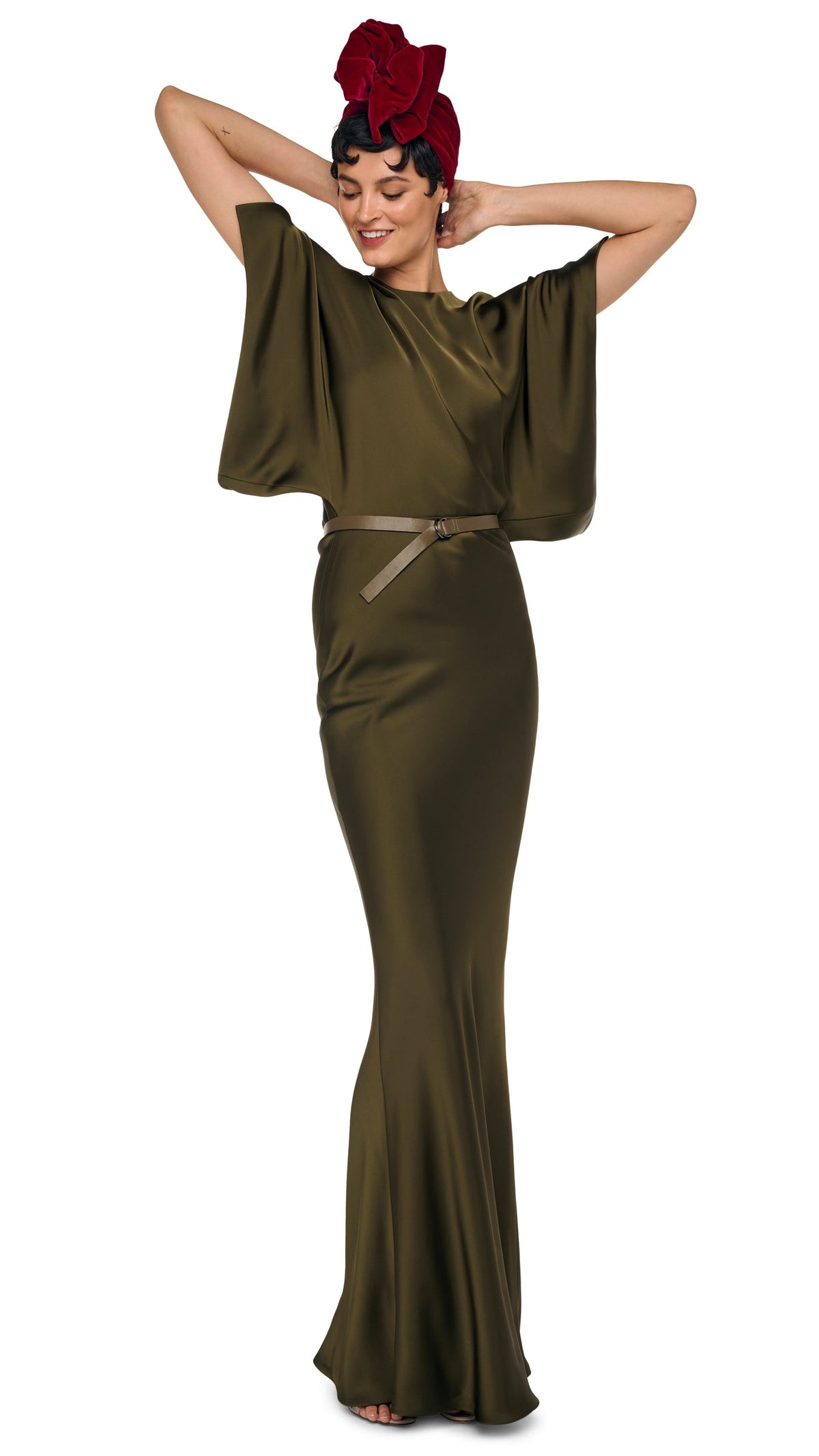 REVERSE OBIE GOWN Bark | Norma Kamali Women
