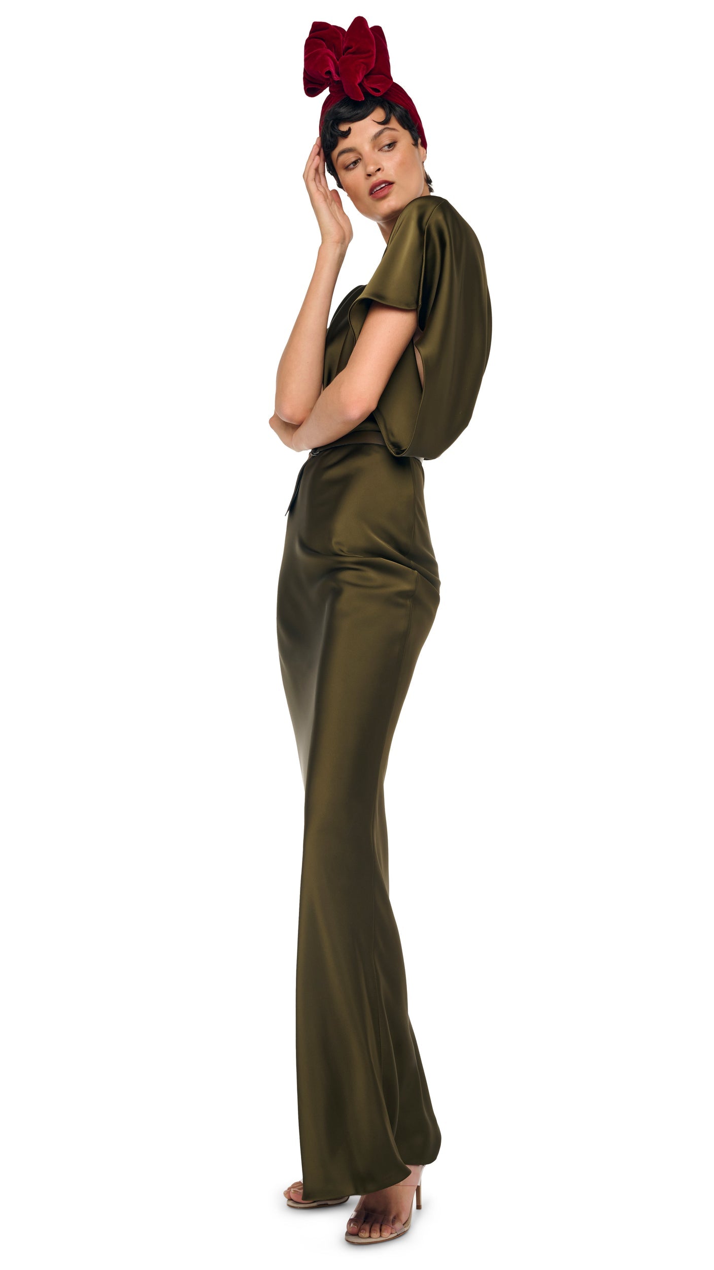 REVERSE OBIE GOWN Bark | Norma Kamali Women