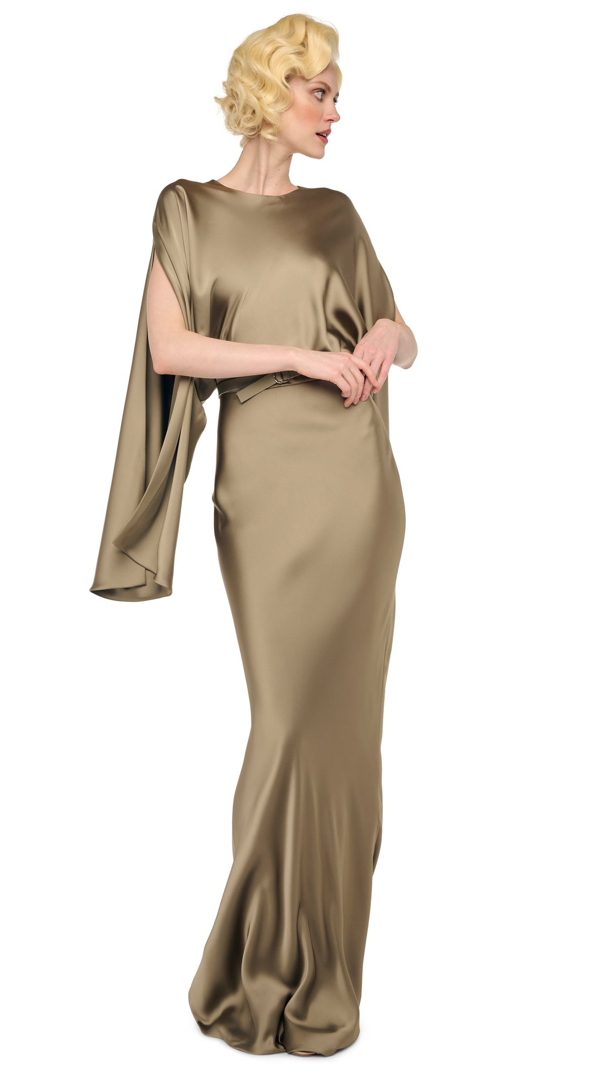 REVERSE OBIE GOWN LONG SLEEVE Elm | Norma Kamali Women
