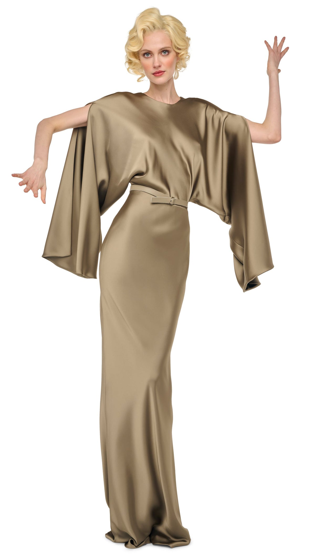 REVERSE OBIE GOWN LONG SLEEVE Elm | Norma Kamali Women
