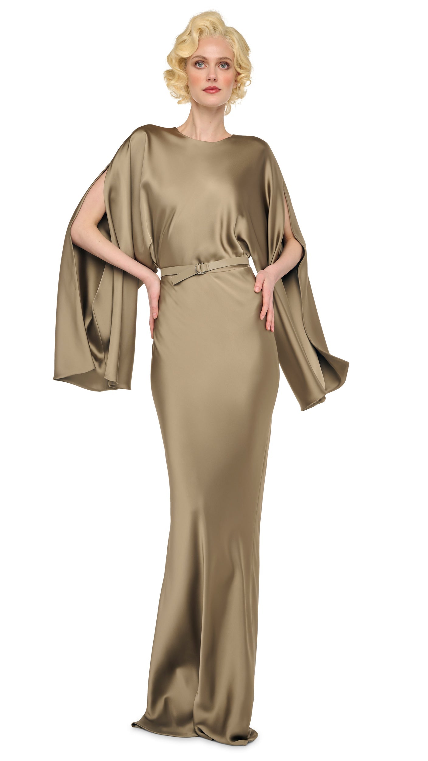 REVERSE OBIE GOWN LONG SLEEVE Elm | Norma Kamali Women