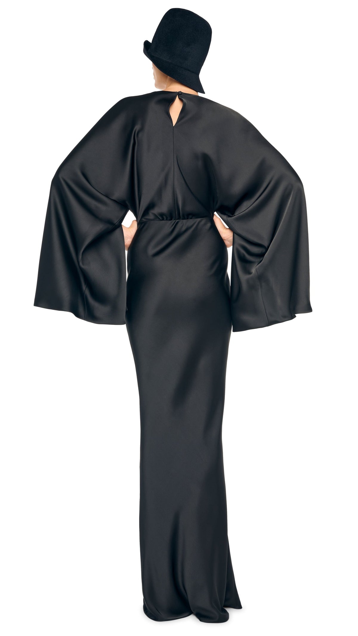 REVERSE OBIE GOWN LONG SLEEVE Black | Norma Kamali Women