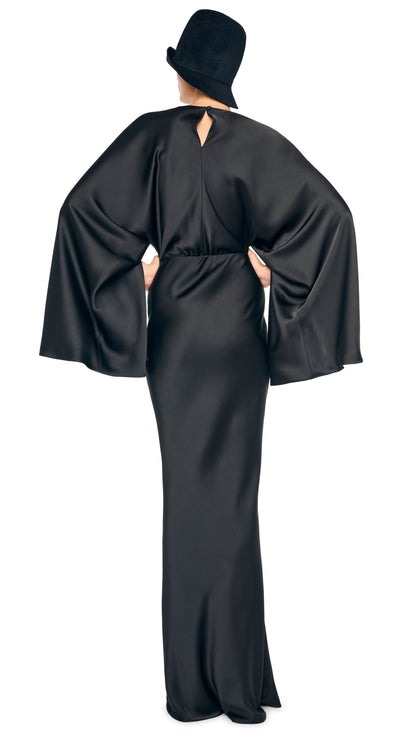 REVERSE OBIE GOWN LONG SLEEVE Black | Norma Kamali Women