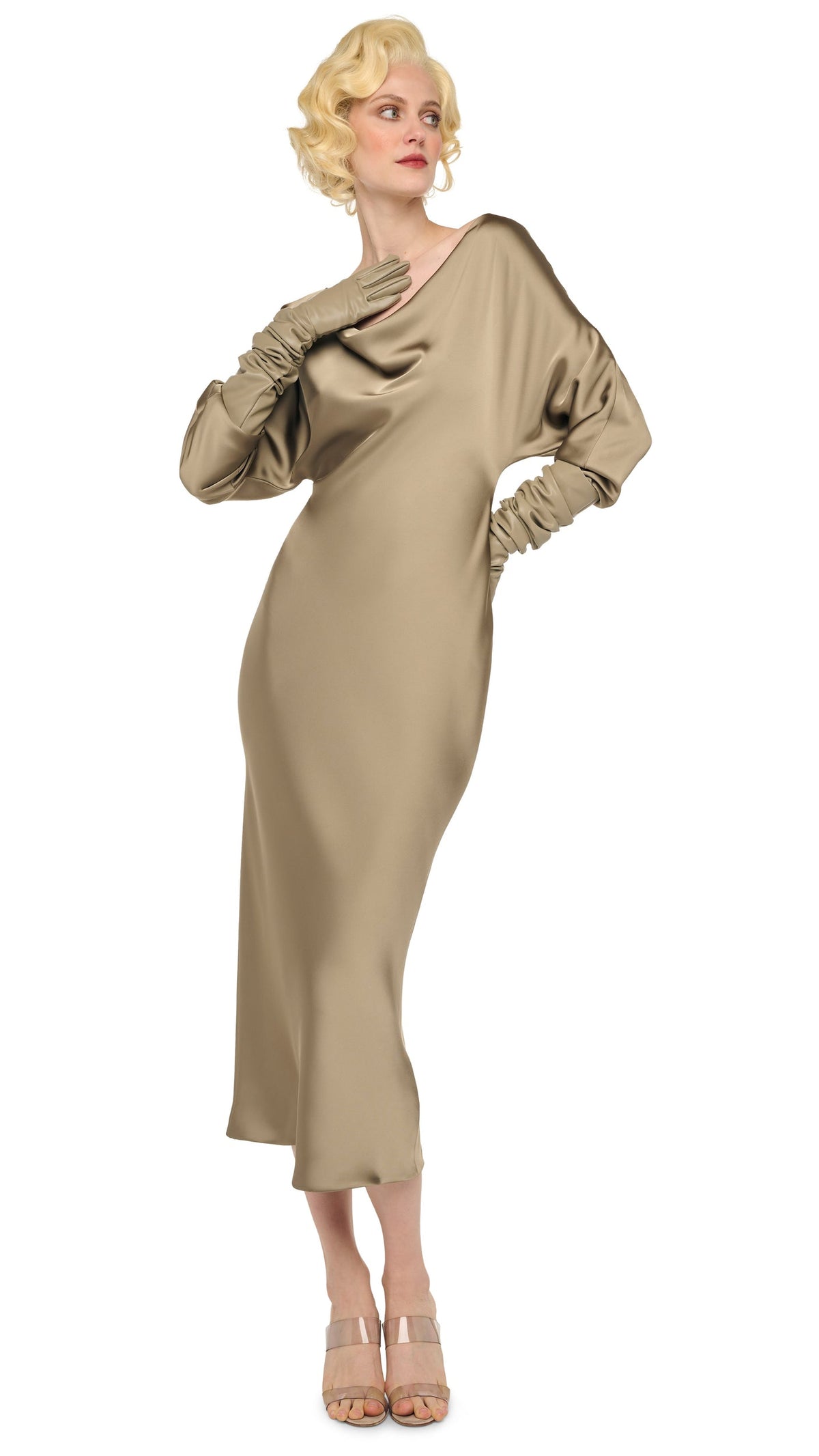 DOLMAN MARIA DRESS Elm | Norma Kamali Women