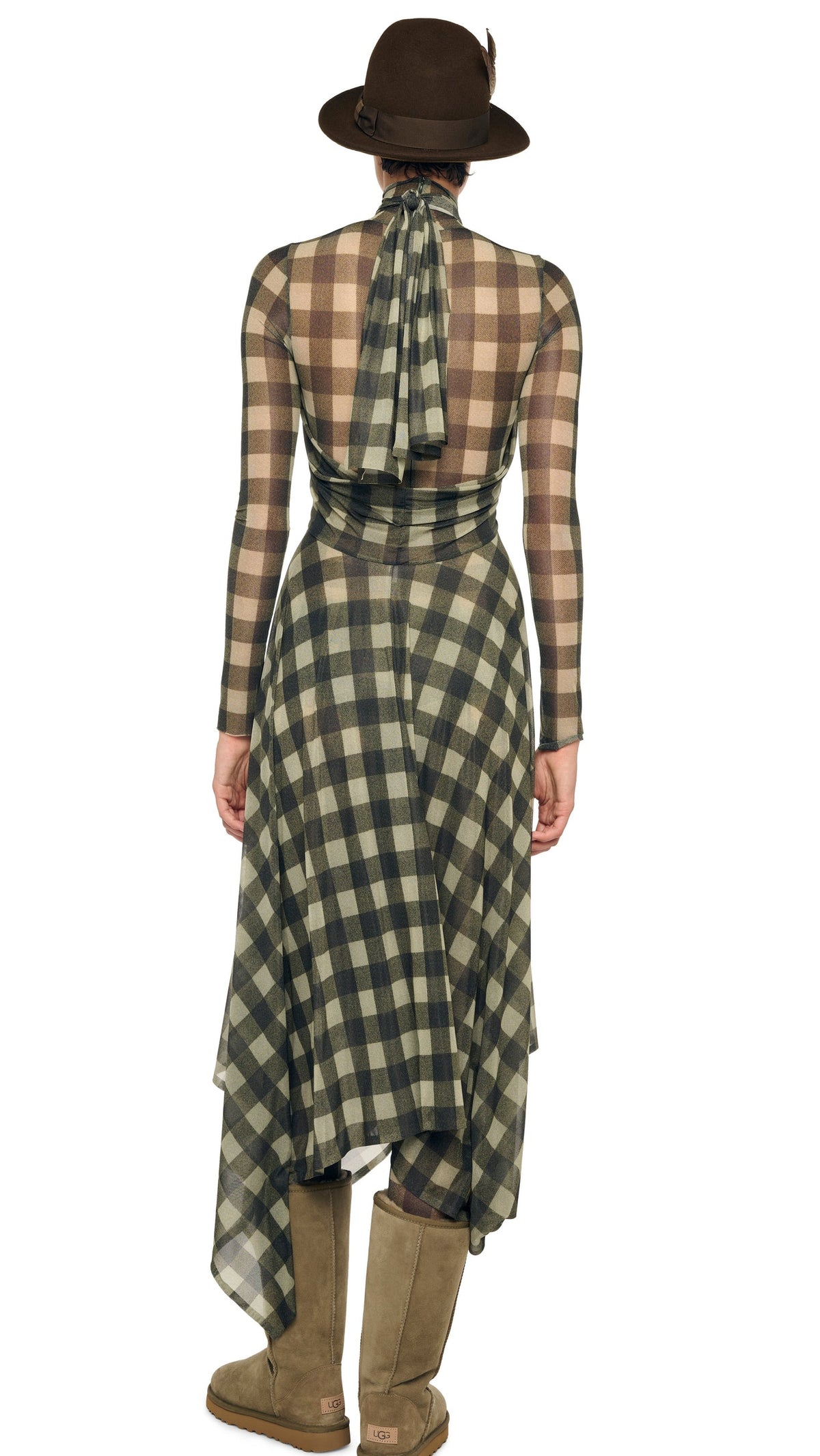 CONVERTIBLE MIDCALF Bark Box Plaid | Norma Kamali Women