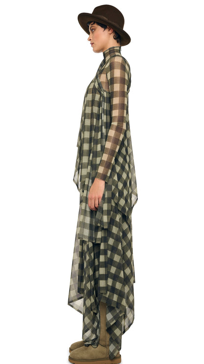 CONVERTIBLE MIDCALF Bark Box Plaid | Norma Kamali Women