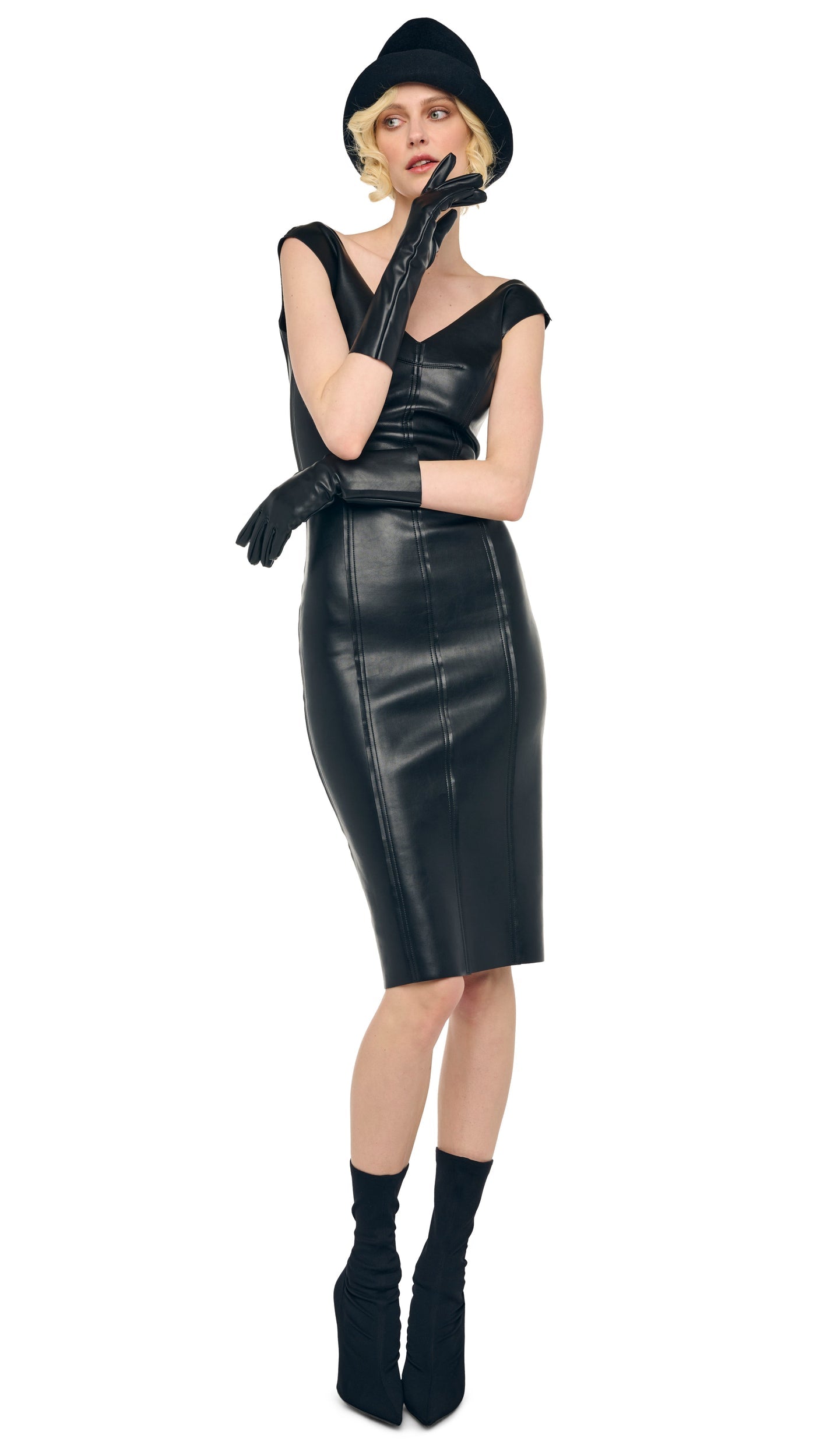 GRACE PENCIL DRESS BELOW KNEE Black | Norma Kamali Women