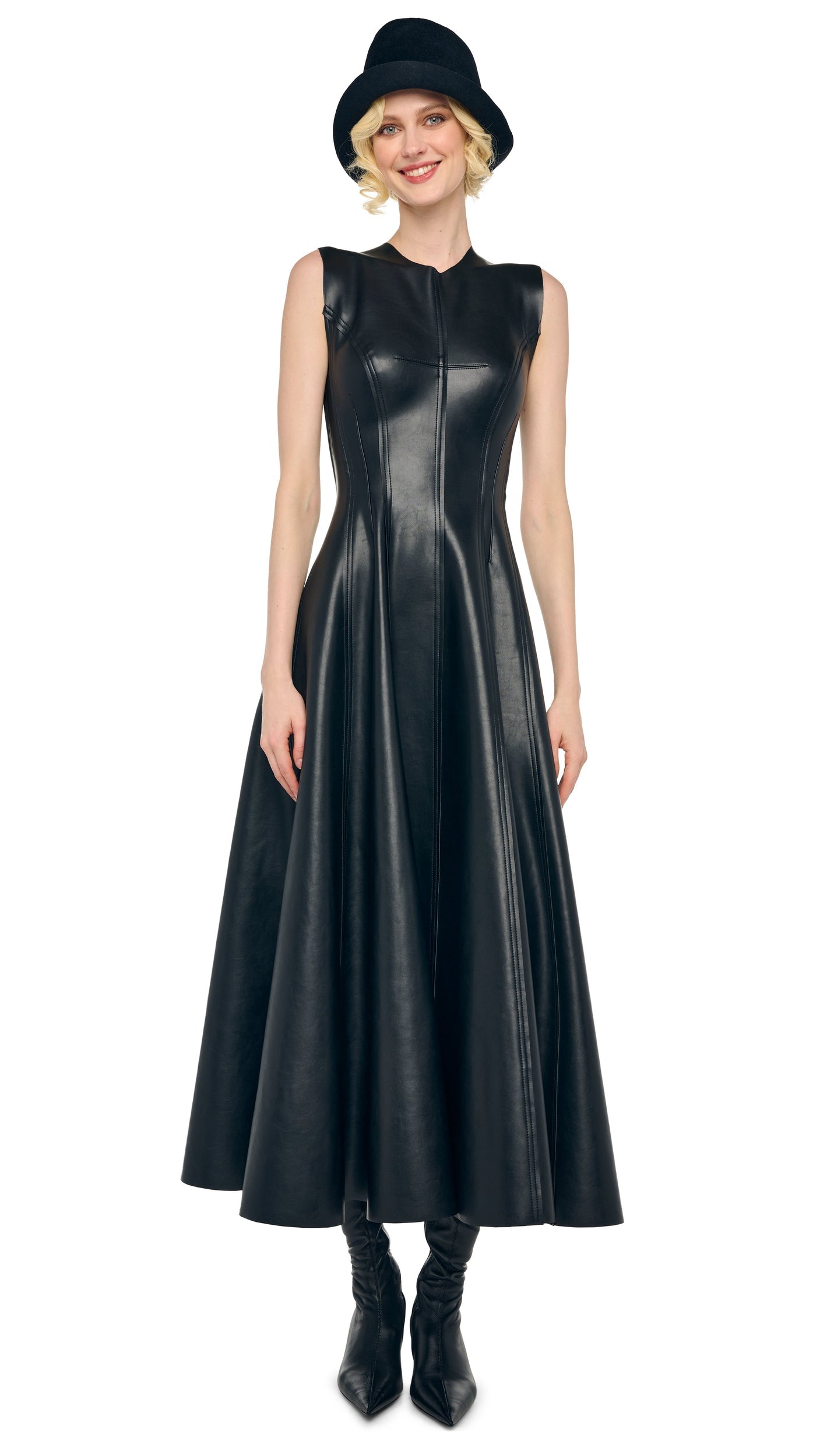 SLEEVELESS LONG GRACE DRESS Black | Norma Kamali Women