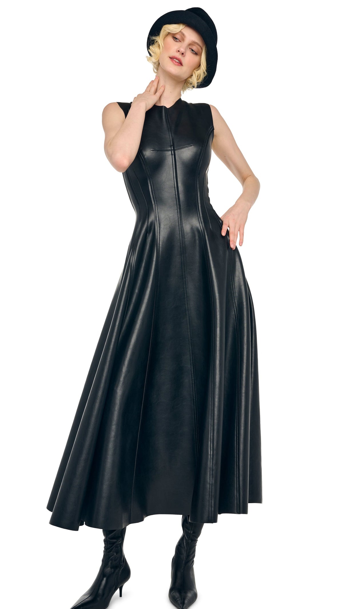 SLEEVELESS LONG GRACE DRESS Black | Norma Kamali Women