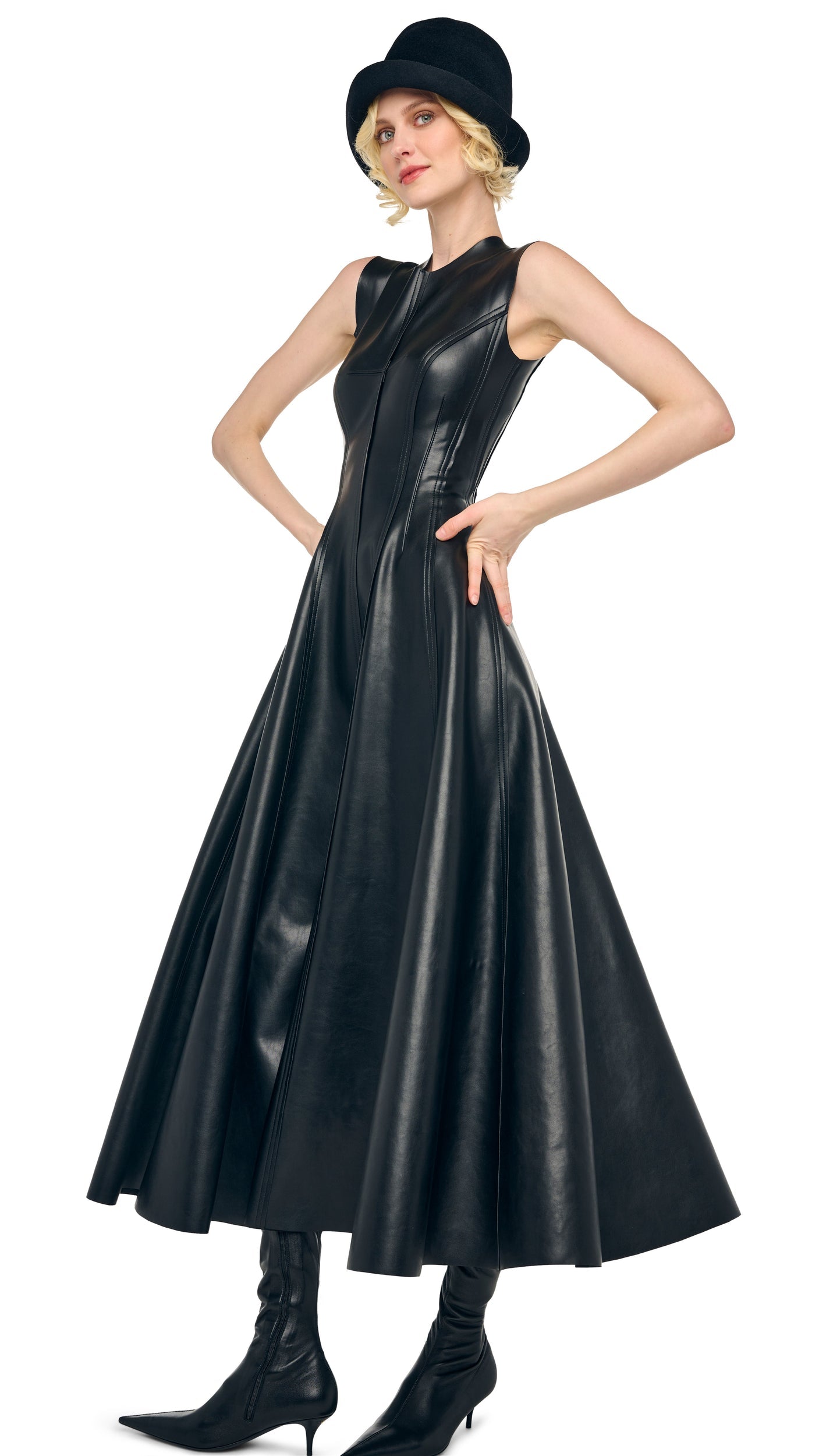 SLEEVELESS LONG GRACE DRESS Black | Norma Kamali Women